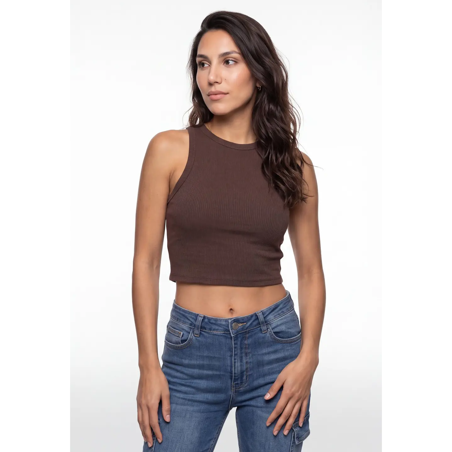 Polera Halter Mujer Café 1