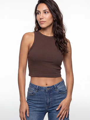 Polera Halter Mujer Café