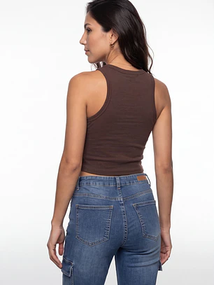 Polera Halter Mujer Café