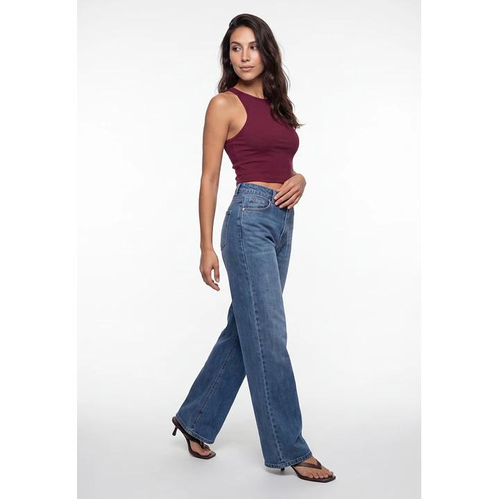 Polera Halter Mujer Burdeo 3