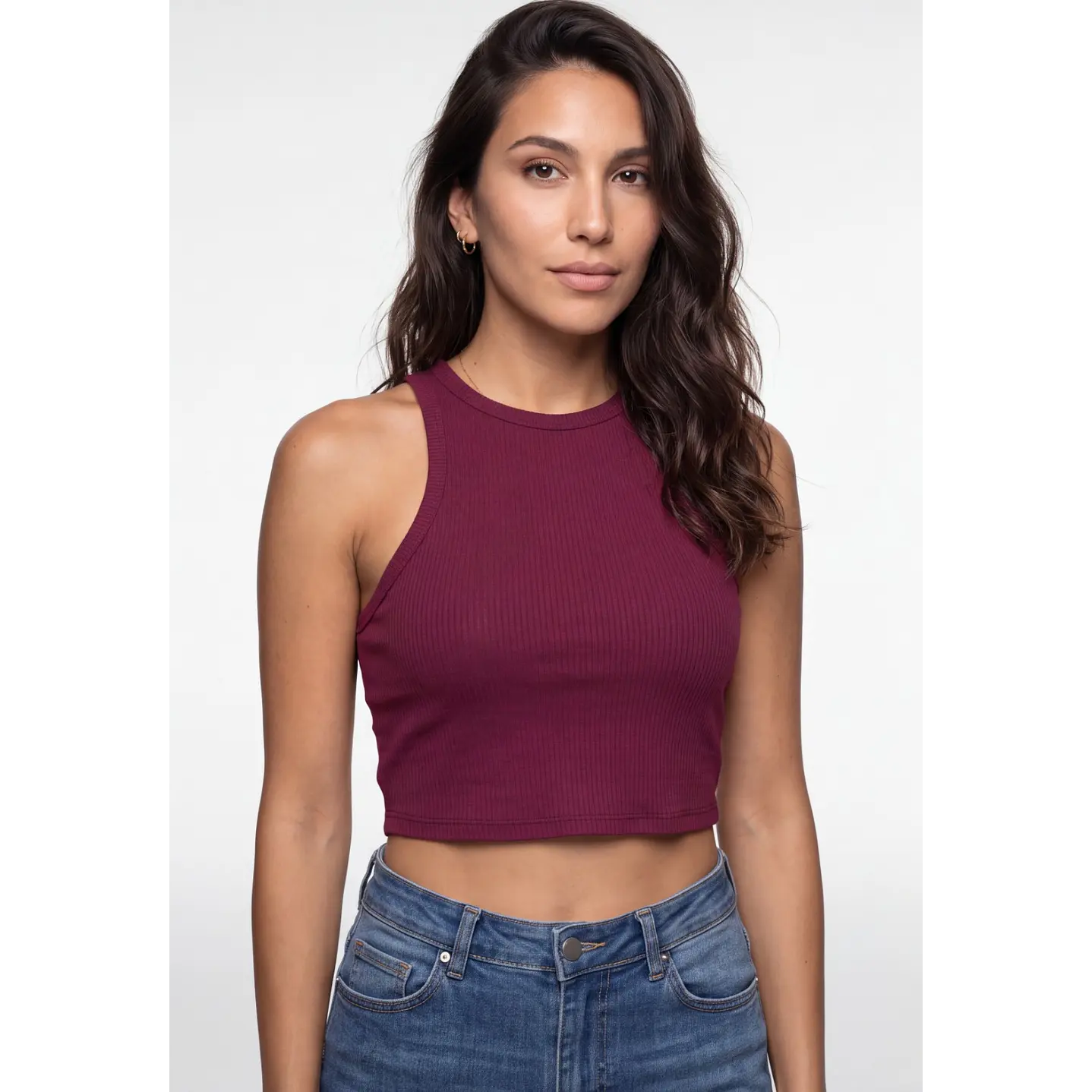 Polera Halter Mujer Burdeo 1