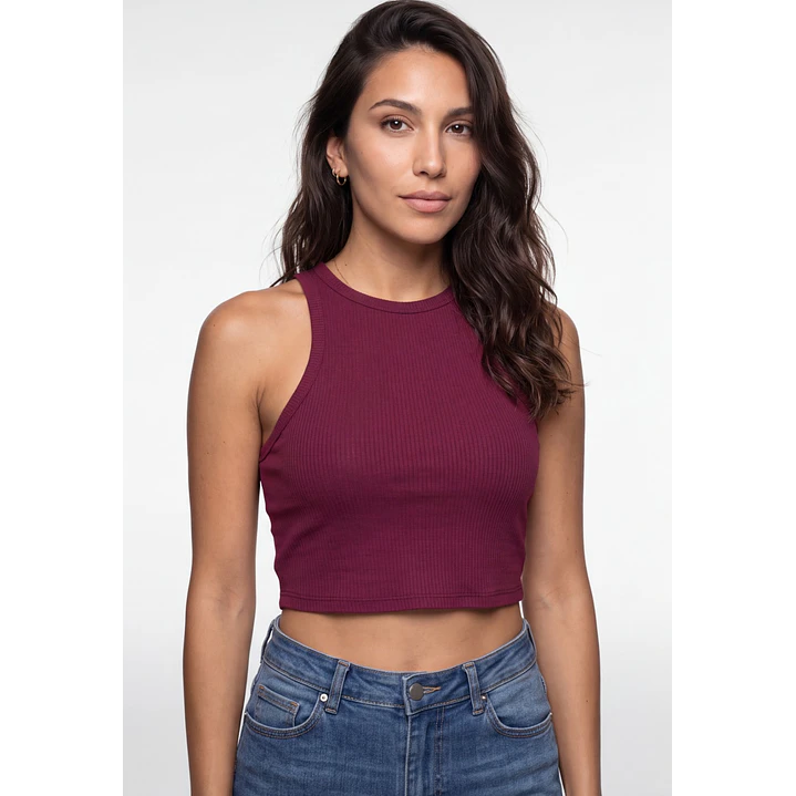 Polera Halter Mujer Burdeo 1