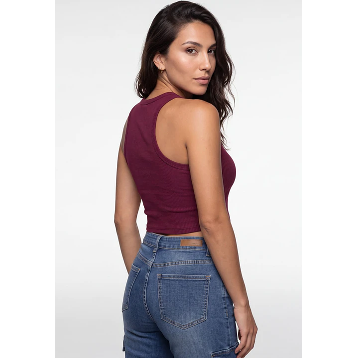 Polera Halter Mujer Burdeo 2