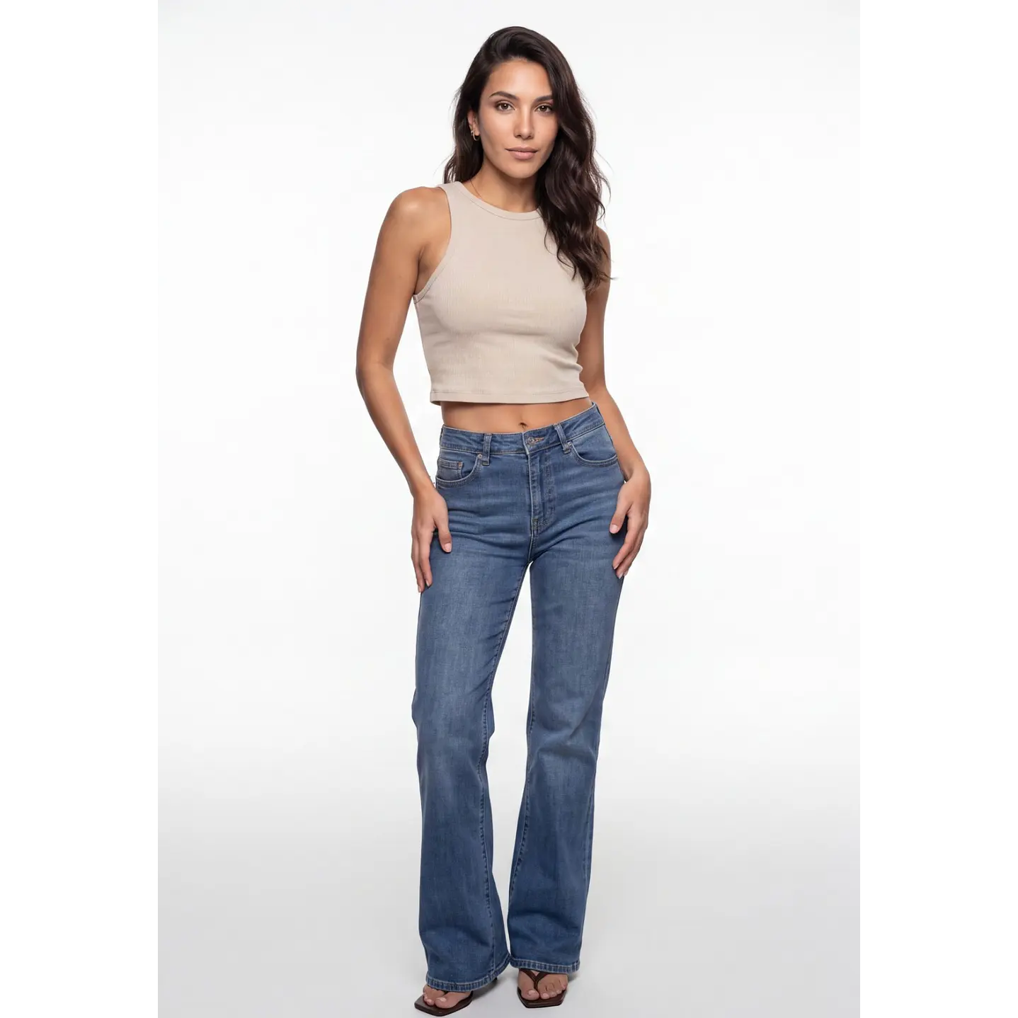 Polera Halter Mujer Beige 3