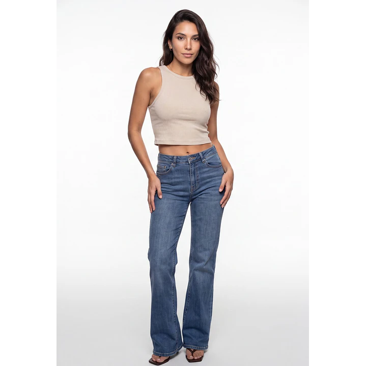 Polera Halter Mujer Beige 3