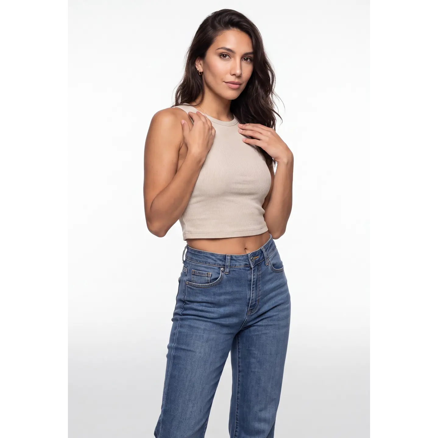 Polera Halter Mujer Beige 1