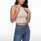 Polera Halter Mujer Beige - Miniatura 1