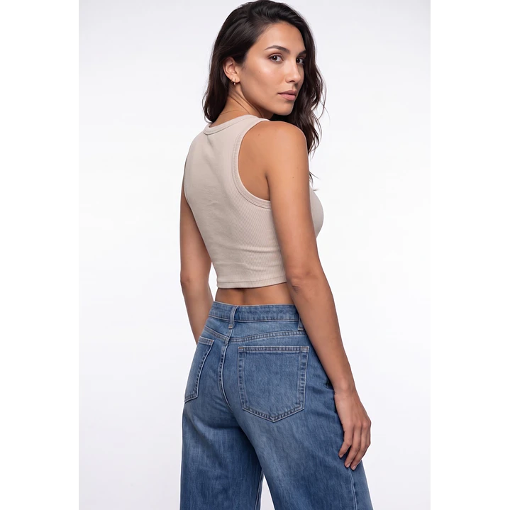 Polera Halter Mujer Beige 2