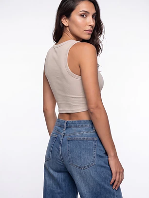 Polera Halter Mujer Beige