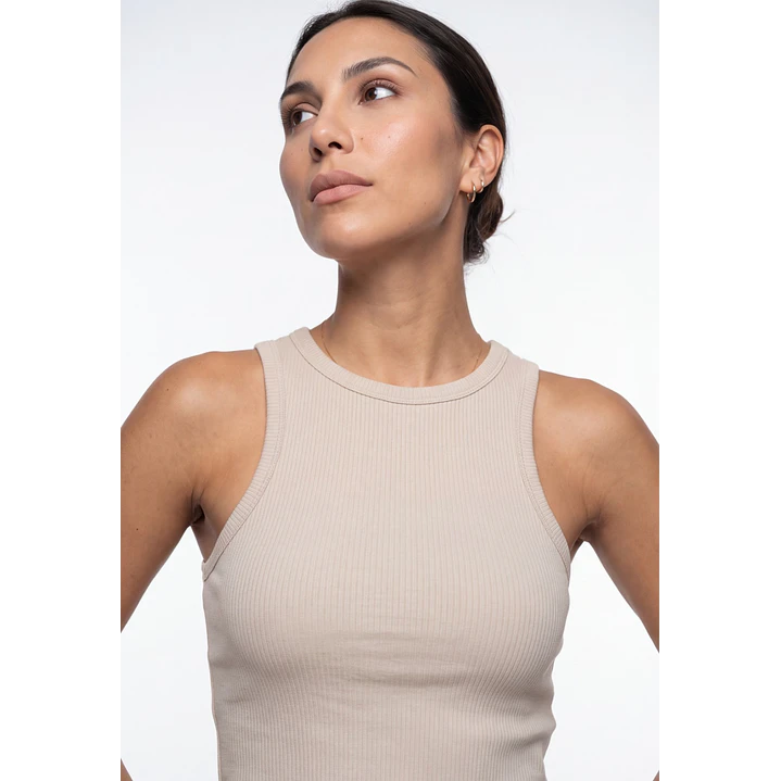 Polera Halter Mujer Beige 4
