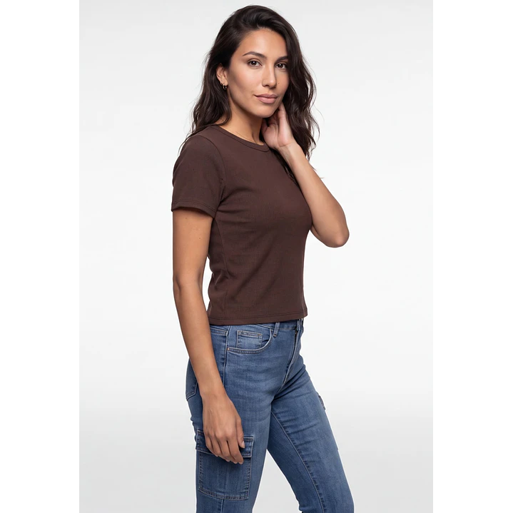 Polera Clasica Mujer Café 1