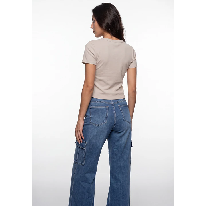 Polera Clasica Mujer Beige 2
