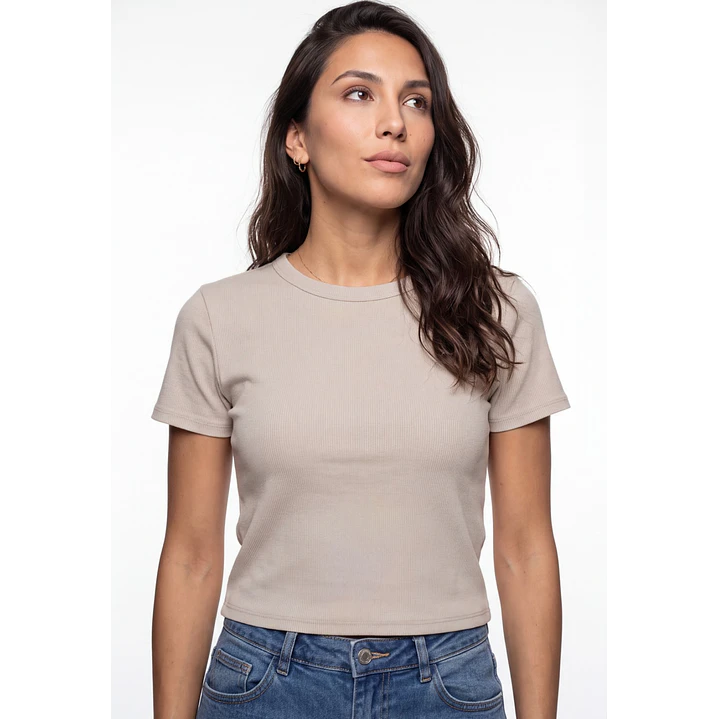 Polera Clasica Mujer Beige 4