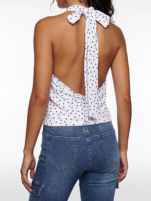 Polera Lunares Mujer Blanco