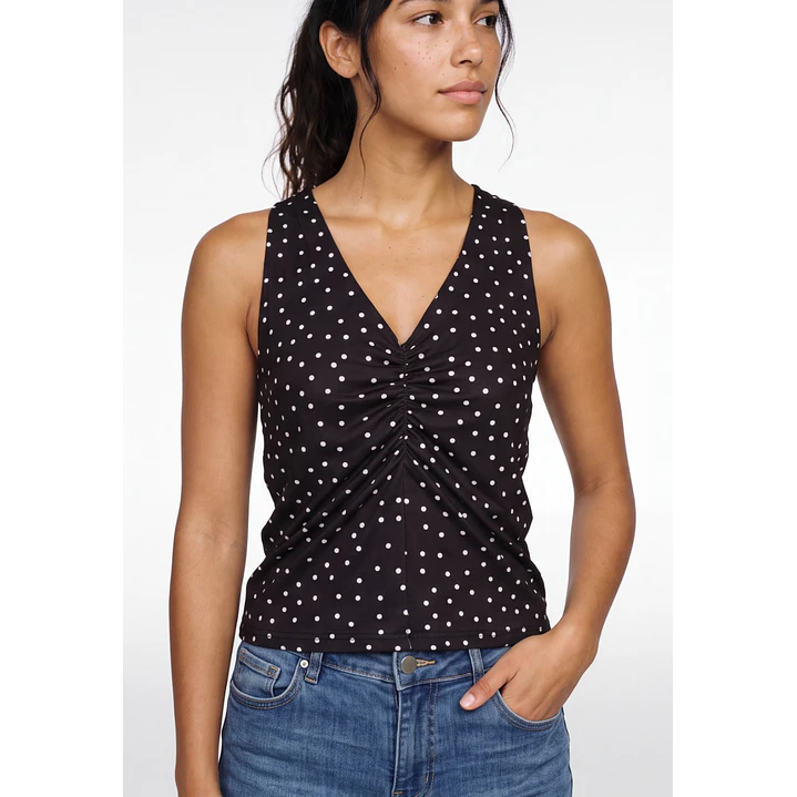 Polera Lunares Mujer Café 1