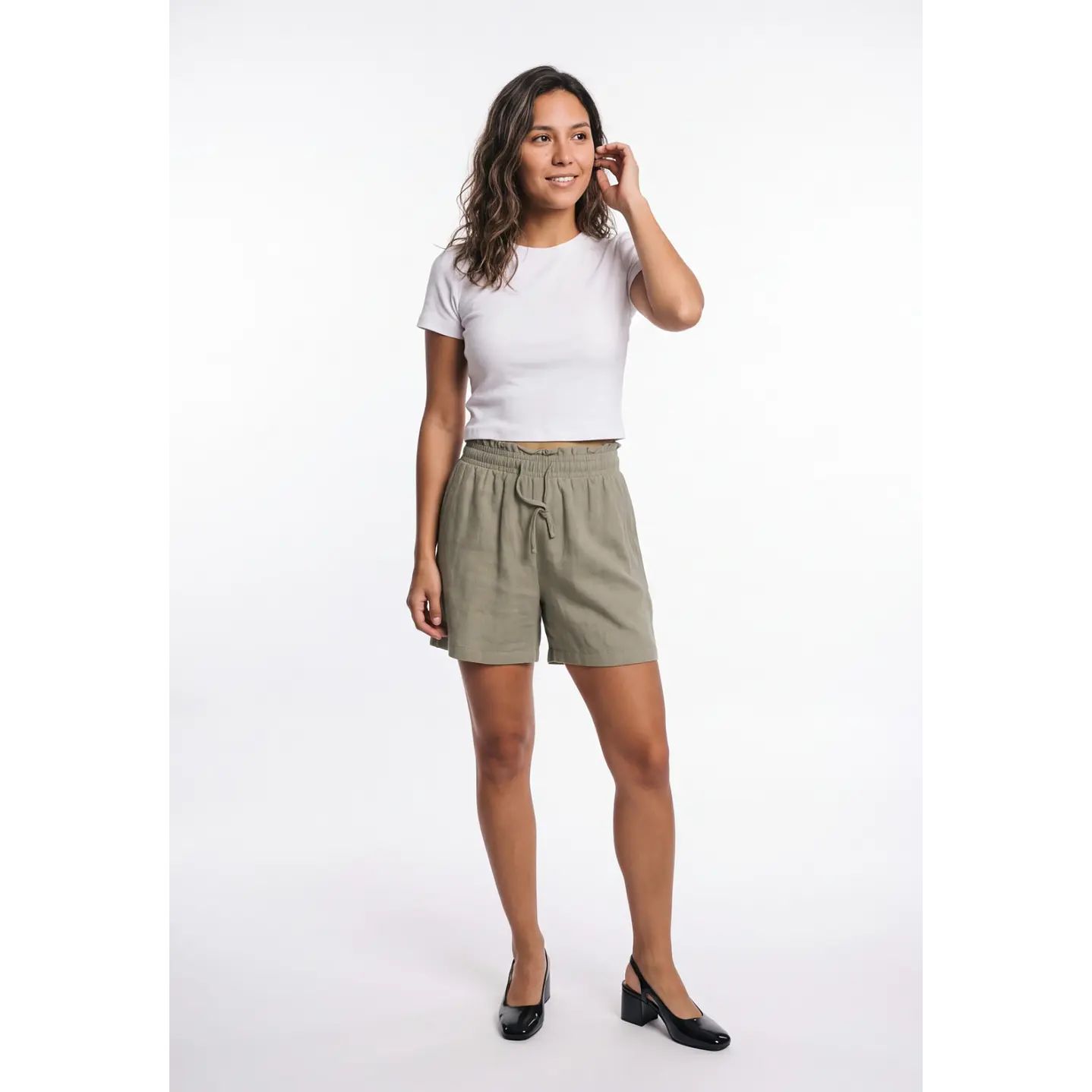 Short Lino Mujer Verde 3