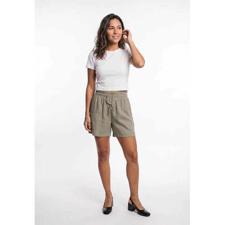 Short Lino Mujer Verde 3
