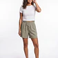 Short Lino Mujer Verde - Miniatura 3
