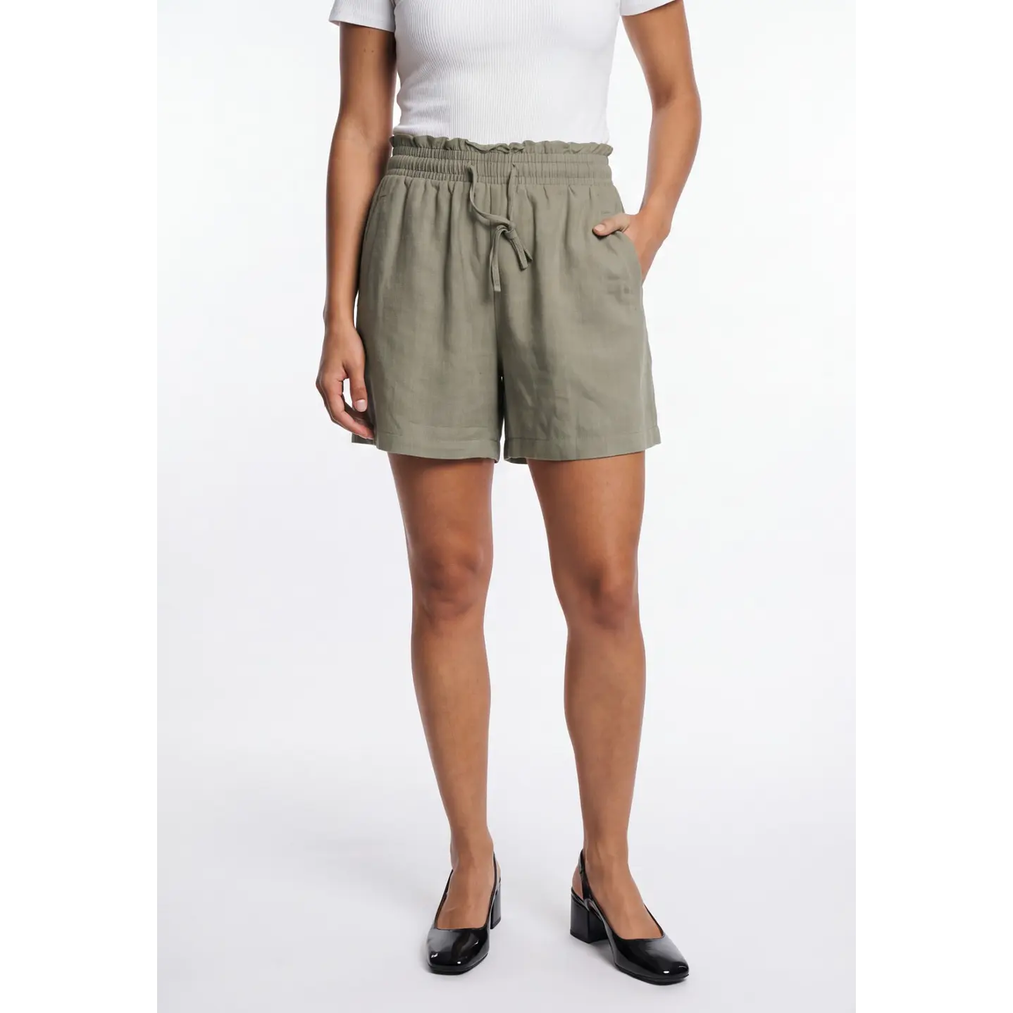 Short Lino Mujer Verde 1