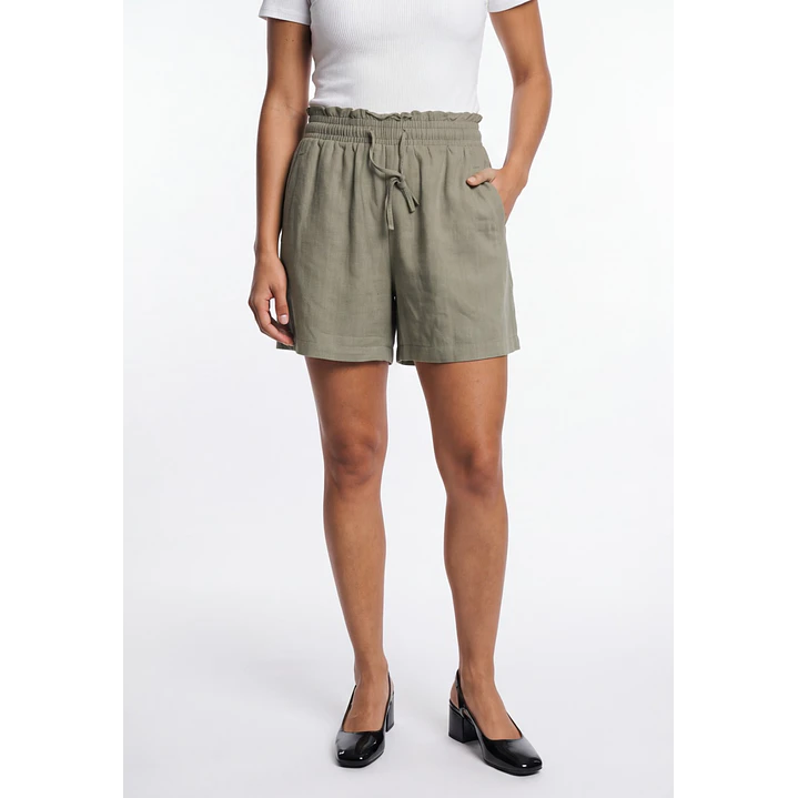 Short Lino Mujer Verde 1