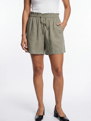 Short Lino Mujer Verde