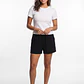 Short Lino Mujer Negro - Miniatura 3