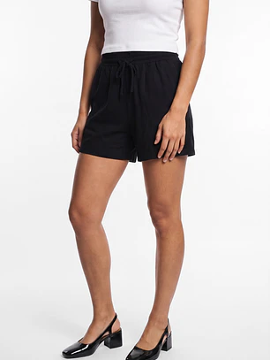 Short Lino Mujer Negro