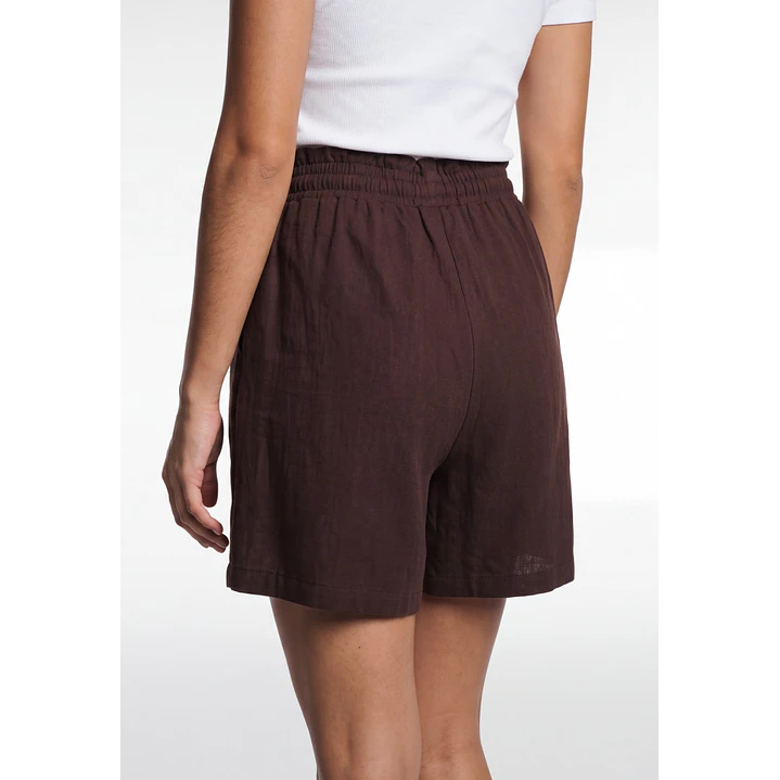 Short Lino Mujer Café 2