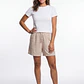 Short Lino Mujer Beige - Miniatura 3