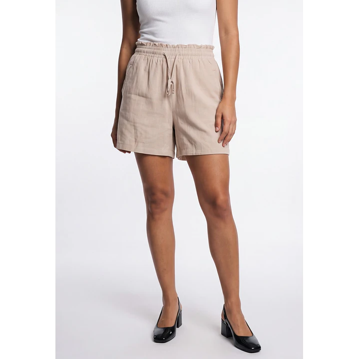 Short Lino Mujer Beige 1