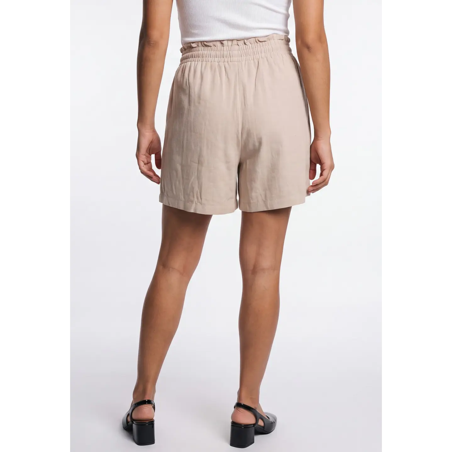 Short Lino Mujer Beige 2