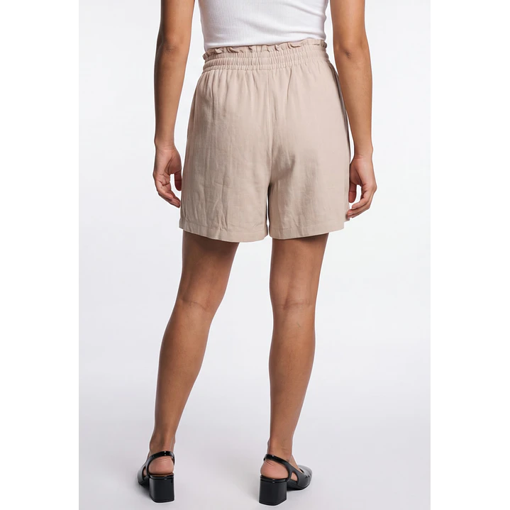 Short Lino Mujer Beige 2