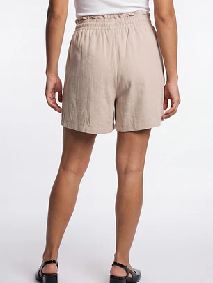Short Lino Mujer Beige