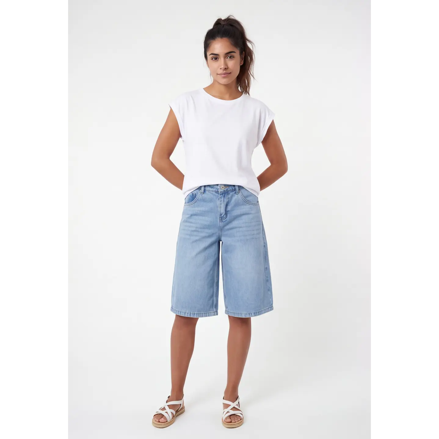 Short Maxi Denim Mujer Azul 3