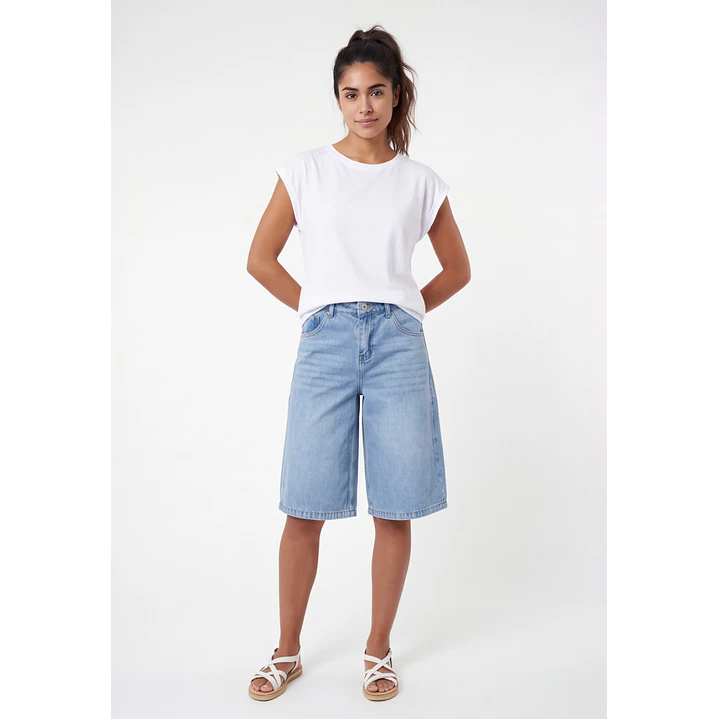 Short Maxi Denim Mujer Azul 3