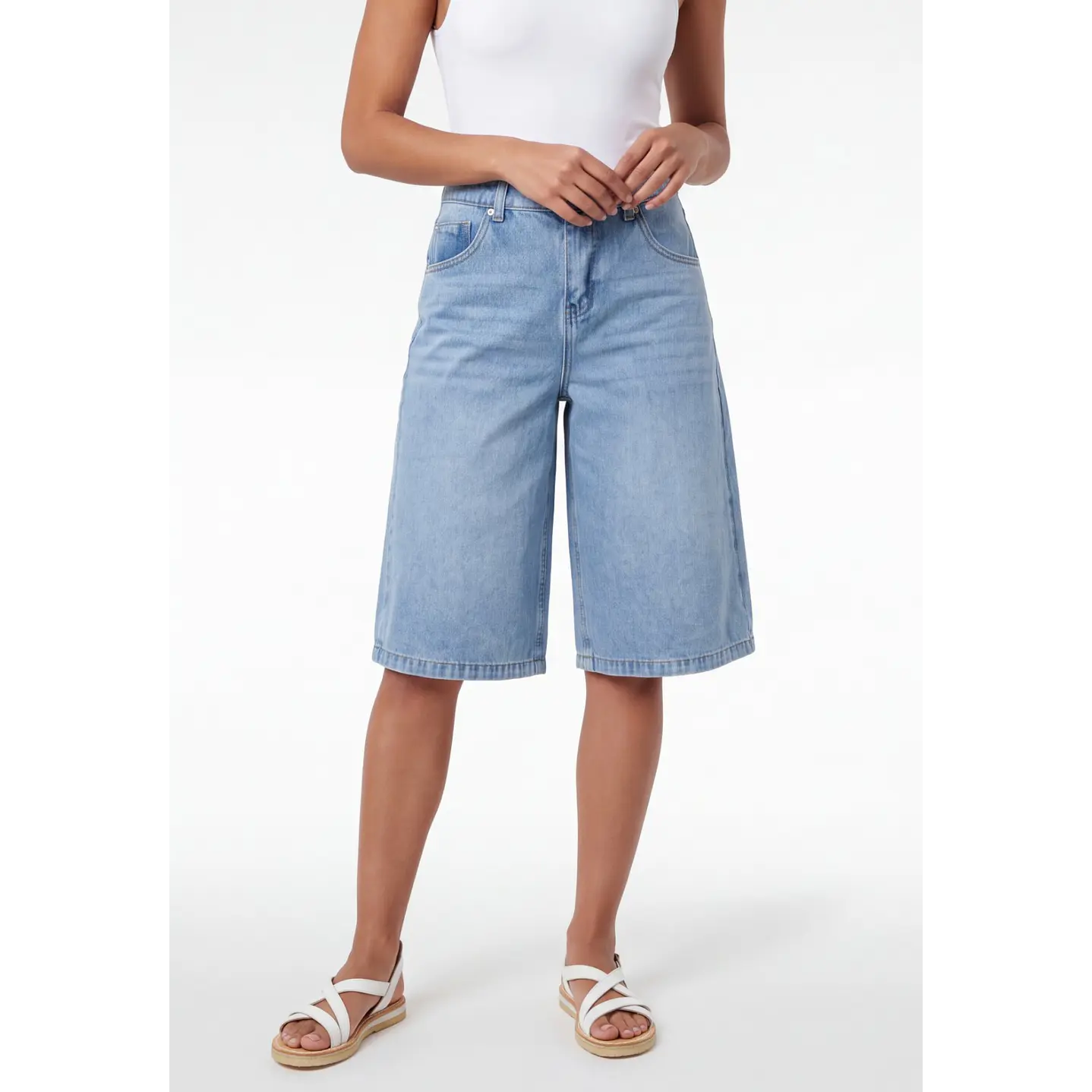 Short Maxi Denim Mujer Azul 1