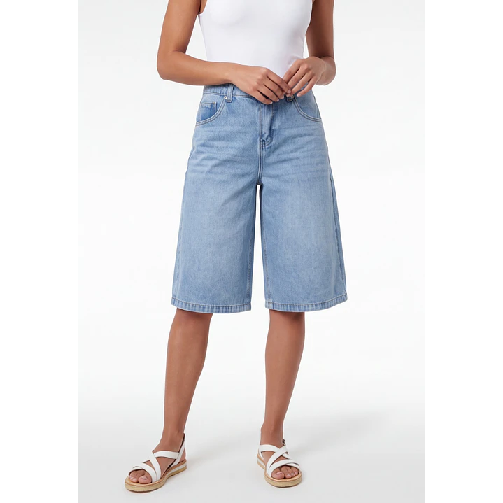 Short Maxi Denim Mujer Azul 1