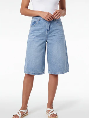 Short Maxi Denim Mujer Azul