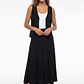 Vest Lino Mujer Negro - Miniatura 3
