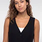 Vest Lino Mujer Negro - Miniatura 2