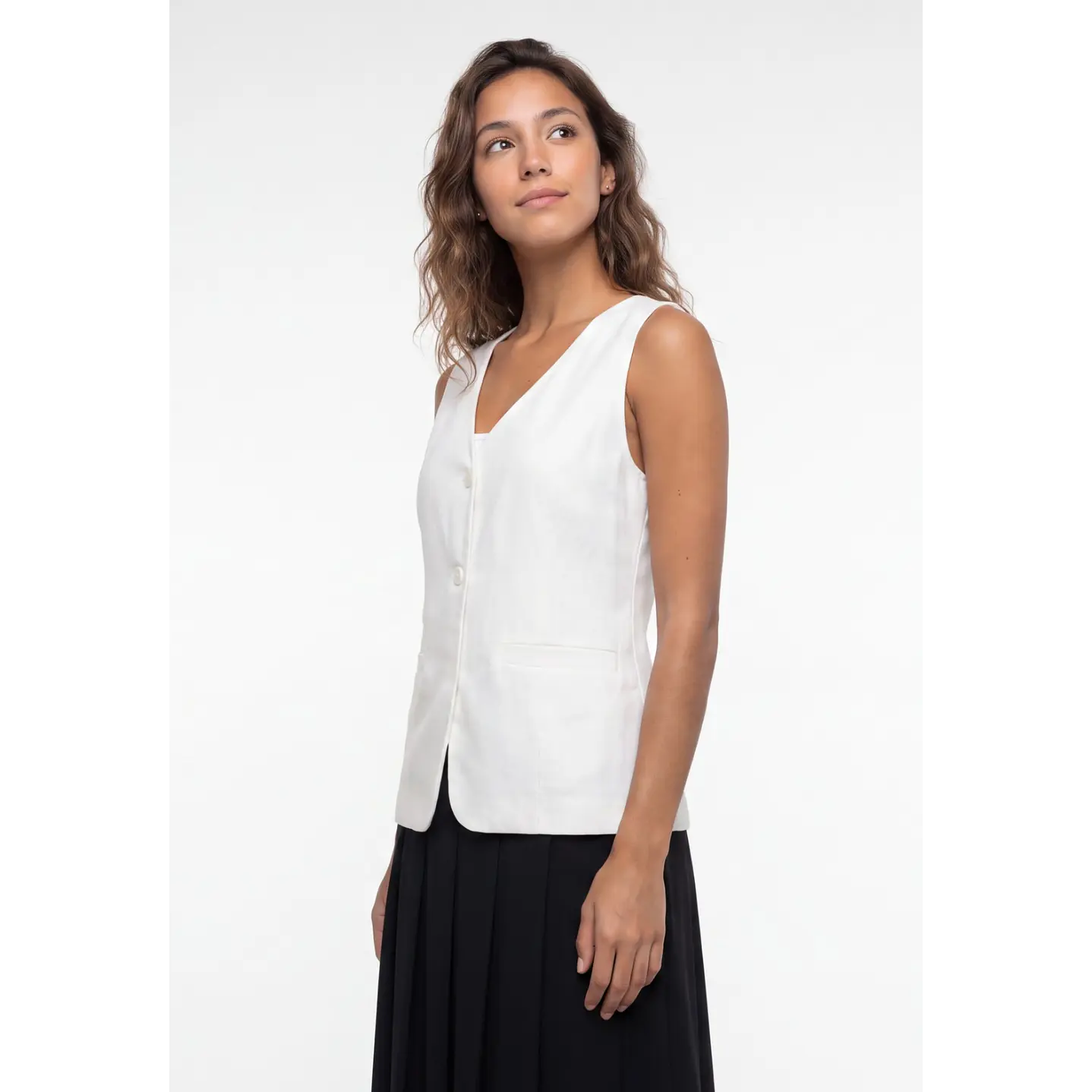 Vest Lino Mujer Crudo 4