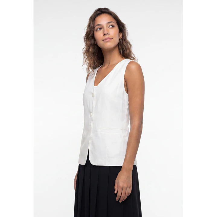 Vest Lino Mujer Crudo 4
