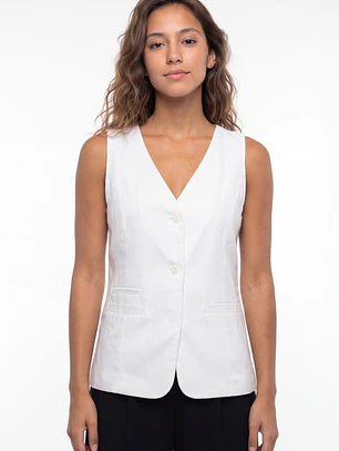 Vest Lino Mujer Crudo