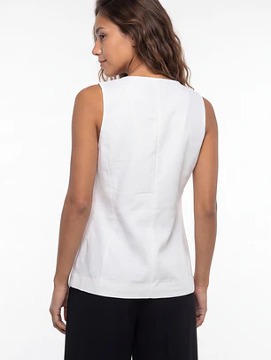 Vest Lino Mujer Crudo