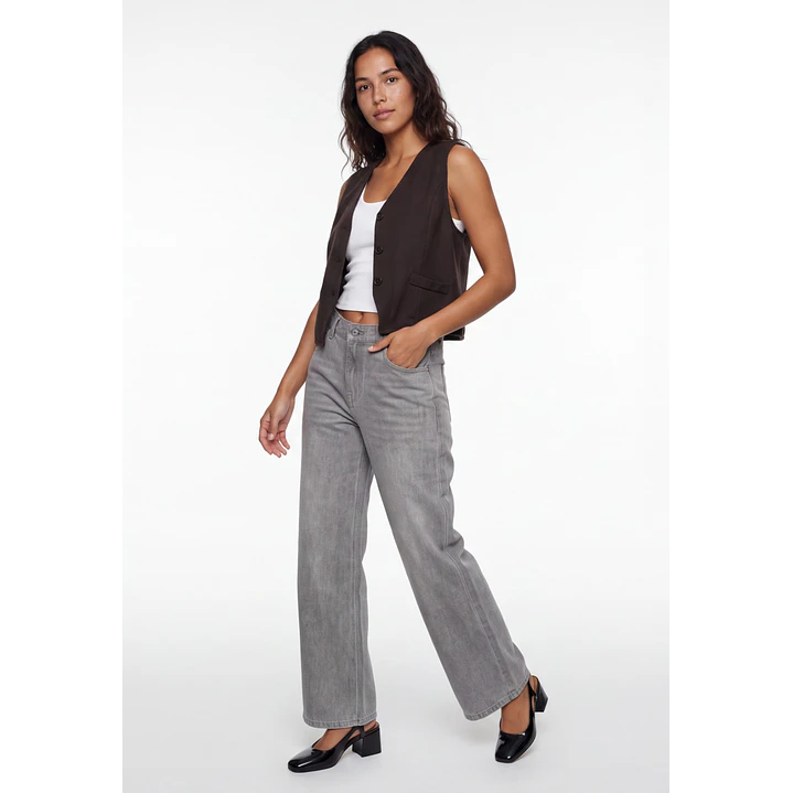 Vest Lino Mujer Café 3