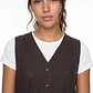 Vest Lino Mujer Café - Miniatura 4