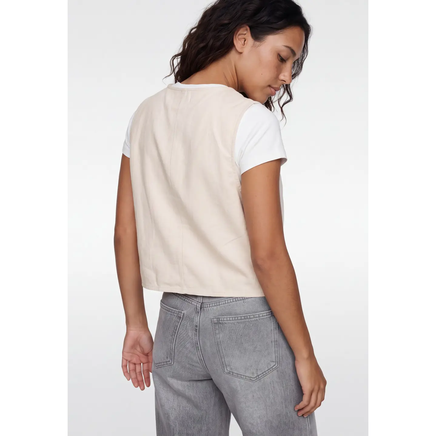 Vest Lino Mujer Crudo 2