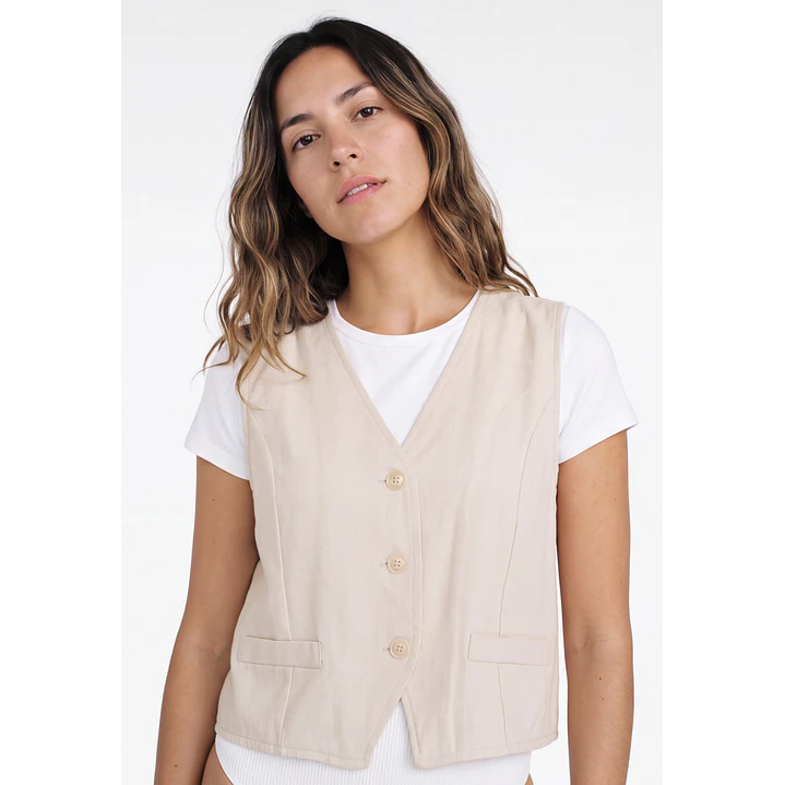 Vest Lino Mujer Crudo 3