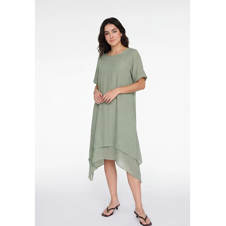 Vestido Doble Mujer Verde 1