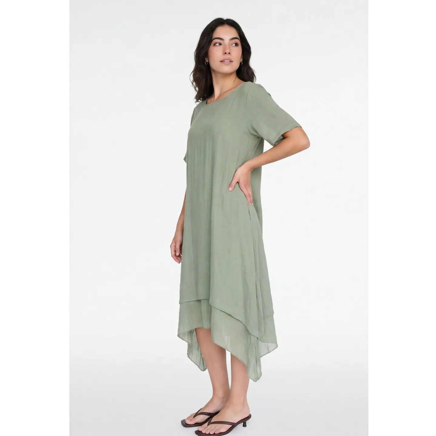 Vestido Doble Mujer Verde 4